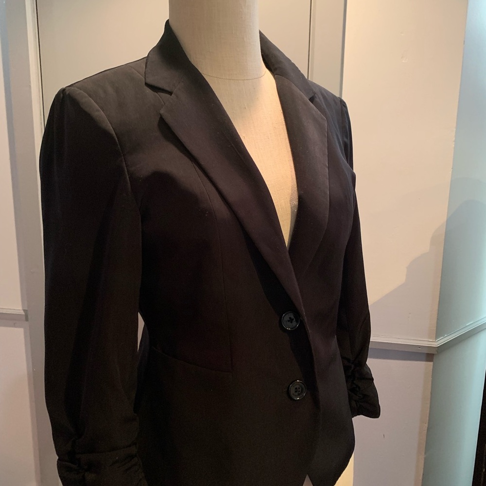 Black waist length blazer